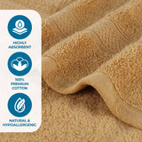 Chevron Zero Twist Solid Soft Absorbent Cotton 3 Piece Towel Set