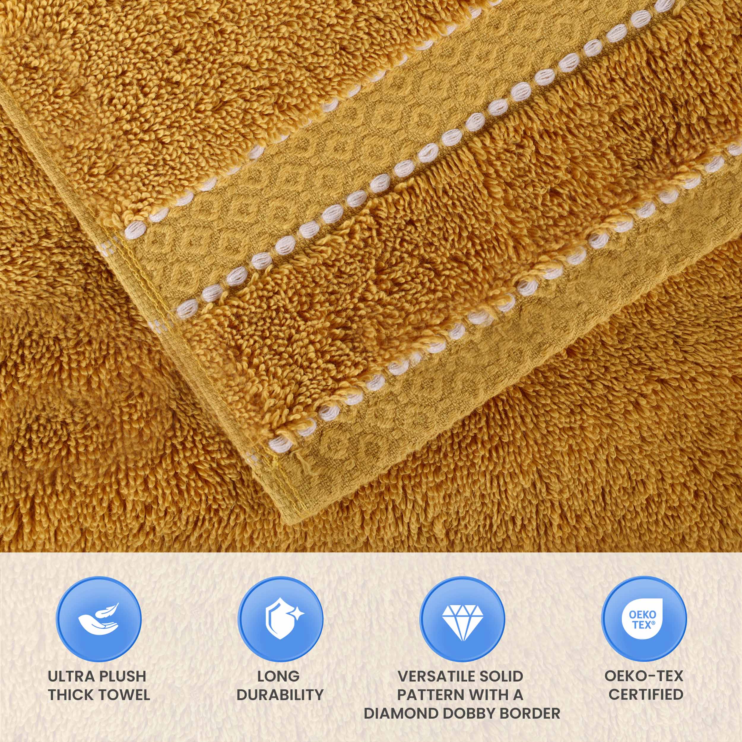 Niles Egyptian Giza Cotton Plush Heavyweight Soft 9 Piece Towel Set