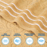 Sadie Zero Twist Cotton Floral Jacquard Absorbent 3 Piece Towel Set