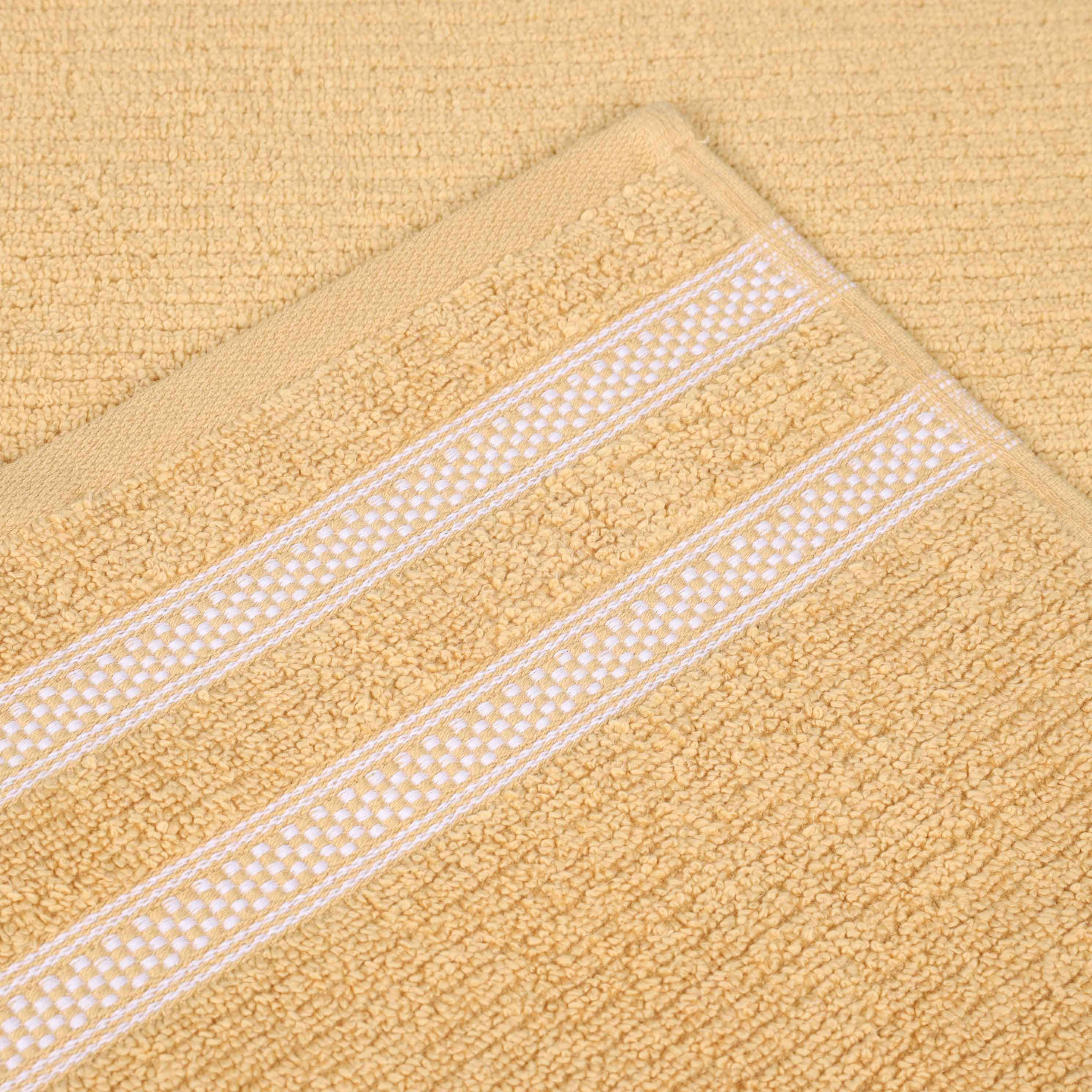 Brea Zero Twist Cotton Ribbed Geometric Border 12 Piece Towel Set