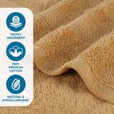 Chevron Zero Twist Solid and Jacquard Soft Cotton 12 Piece Towel Set