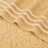 Sadie Zero Twist Cotton Solid and Jacquard Floral Hand Towel Set of 6