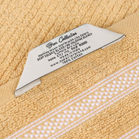 Brea Zero-Twist Cotton Ribbed Face Towel Set 12 Piece