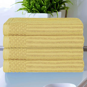 Soho Ribbed Cotton Absorbent Bath Towel Set of 4
