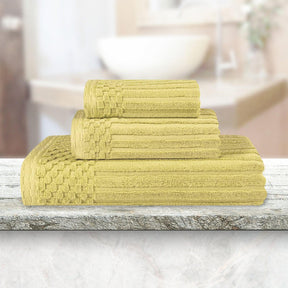 Soho Ribbed Cotton Absorbent 3 Piece Assorted Towel Set