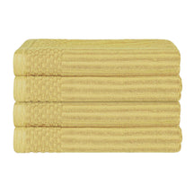 Soho Ribbed Cotton Absorbent Bath Towel Set of 4