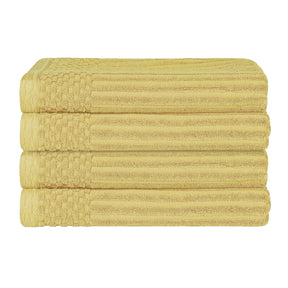 Soho Ribbed Cotton Absorbent Bath Towel Set of 4