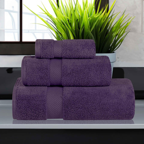 3 Piece Zero Twist Cotton Towels Soft Absorbent