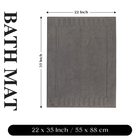 Leo Cotton Modern Absorbent Heavy Washable Bath Mat Set of 2
