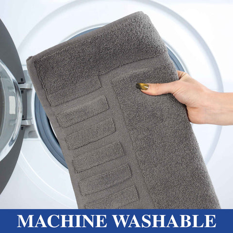 Leo Cotton Modern Absorbent Heavy Washable Bath Mat Set of 2