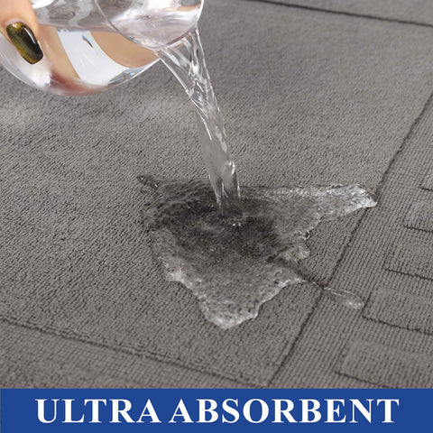 Leo Cotton Modern Absorbent Heavy Washable Bath Mat Set of 2