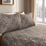 100% Cotton Flannel Bed Sheet Set Floral Paisley Deep Pocket