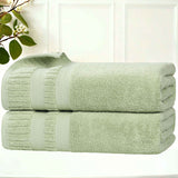 Zero Twist Cotton Medium Weight Soft Bath Towel Set of 2