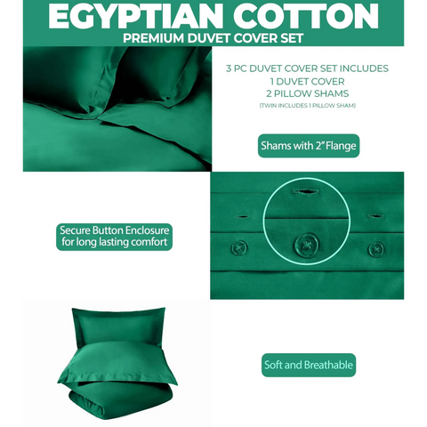 400 Thread Count Egyptian Cotton Solid Duvet Cover