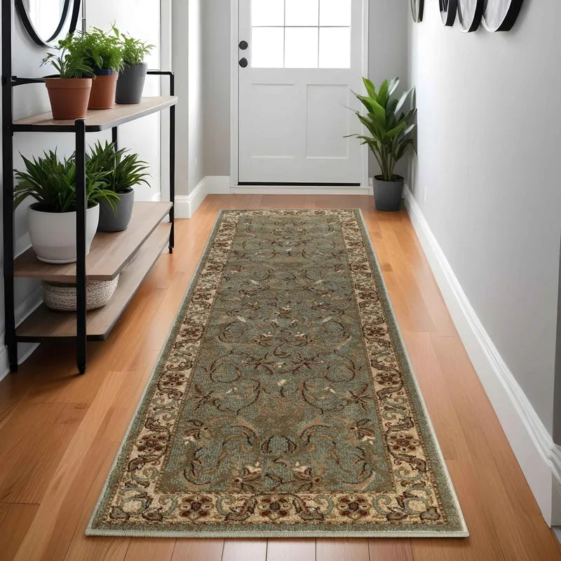 Heritage Traditional Floral Scroll Indoor Runner or Area Rug