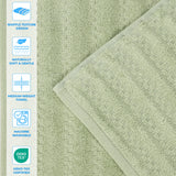Zuma Zero Twist Cotton Medium Weight Waffle Stripes 8 Piece Towel Set
