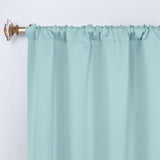 Solid Room Darkening Rod Pocket Blackout Curtain Panels, Set of 2