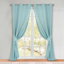 Classic Modern Solid Room Darkening Blackout Curtain Panels, Set of 2