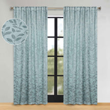 Leaves Room Darkening Back Tabs Blackout Curtain Panels, Set of 2