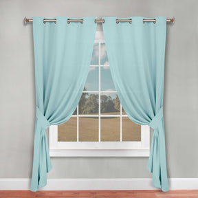 Classic Modern Solid Room Darkening Blackout Curtain Panels, Set of 2