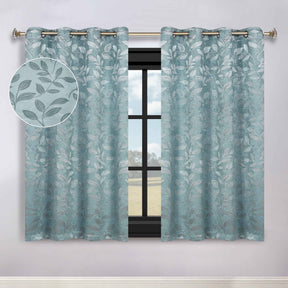 Leaves Room Darkening Washable Blackout Curtain Panels, Set of 2