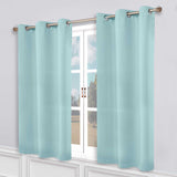 Classic Modern Solid Room Darkening Blackout Curtain Panels, Set of 2