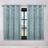 Leaves Room Darkening Washable Blackout Curtain Panels, Set of 2