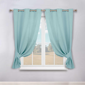 Classic Modern Solid Room Darkening Blackout Curtain Panels, Set of 2