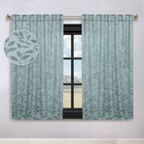 Leaves Room Darkening Back Tabs Blackout Curtain Panels, Set of 2