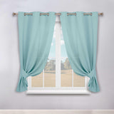 Classic Modern Solid Room Darkening Blackout Curtain Panels, Set of 2