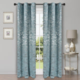 Leaves Machine Washable Room Darkening Blackout Curtains, Set of 2