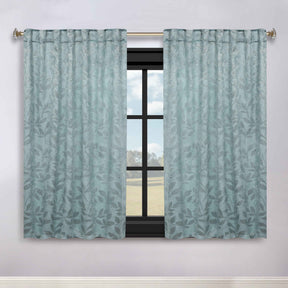 Leaves Room Darkening Back Tabs Blackout Curtain Panels, Set of 2