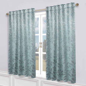 Leaves Room Darkening Back Tabs Blackout Curtain Panels, Set of 2