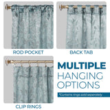 Leaves Room Darkening Back Tabs Blackout Curtain Panels, Set of 2