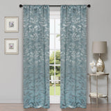 Leaves Machine Washable Room Darkening Blackout Curtains, Set of 2