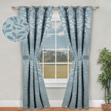 Leaves Room Darkening Washable Blackout Curtain Panels, Set of 2