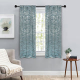 Leaves Room Darkening Washable Blackout Curtain Panels, Set of 2