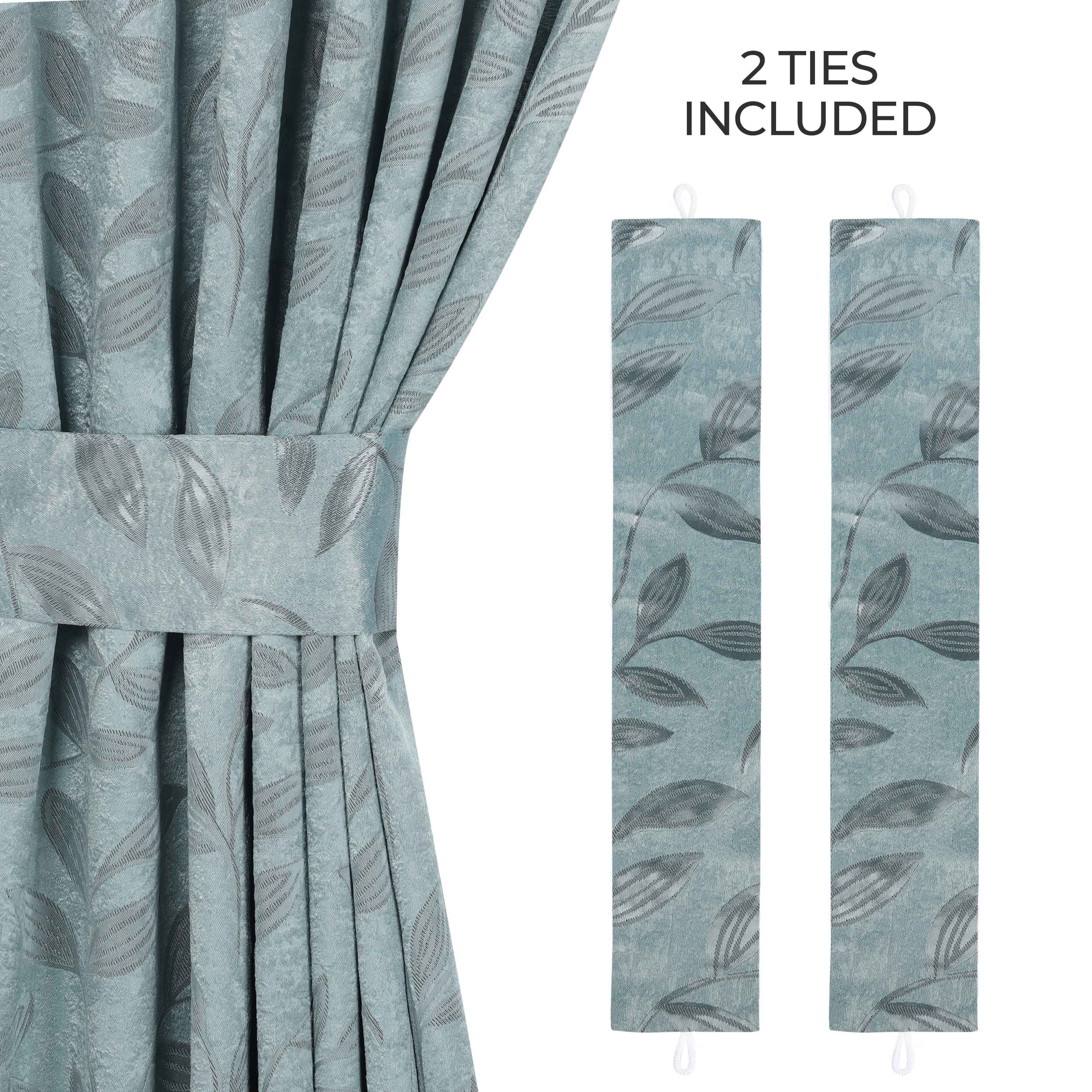 Leaves Room Darkening Washable Blackout Curtain Panels, Set of 2