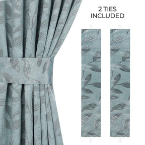 Leaves Room Darkening Washable Blackout Curtain Panels, Set of 2