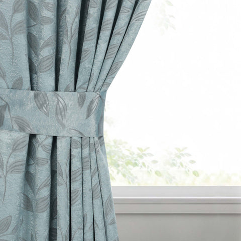 Blackout Window Curtains Leaves Pattern Room Darkening Set of 2