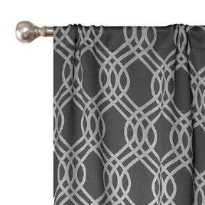 Ribbon Trellis Washable Room Darkening Blackout Curtains, Set of 2