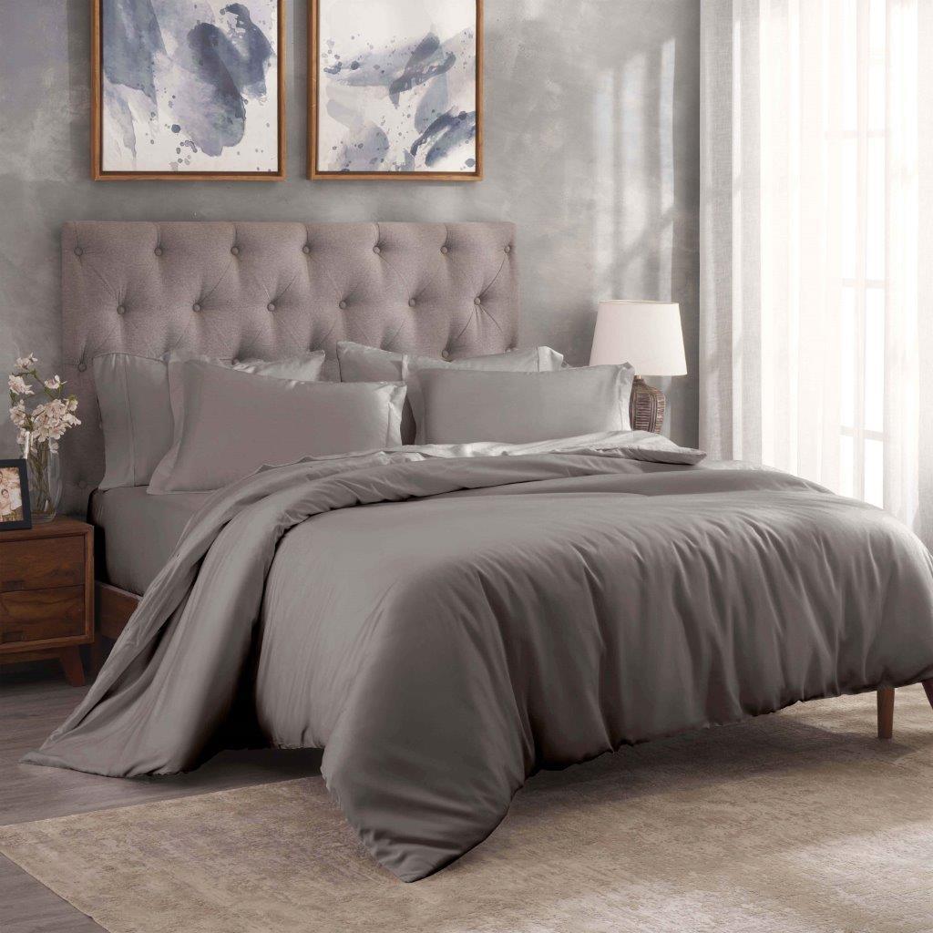 Egyptian Cotton 300 Thread Count Solid Luxury Duvet Cover Set