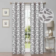 Leaves Room Darkening Blackout Curtain Panel Sets 8 Pieces