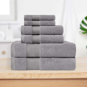 Turkish Cotton Highly Absorbent Solid 6 Piece Towel Set