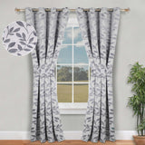 Leaves Room Darkening Washable Blackout Curtain Panels, Set of 2