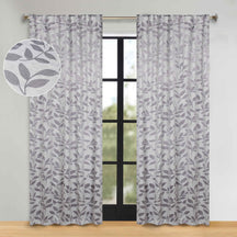 Leaves Room Darkening Back Tabs Blackout Curtain Panels, Set of 2