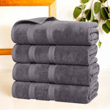 Zero Twist Cotton Medium Weight Bath Towel Set of 4