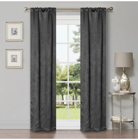 Blackout Window Curtains Waverly Geometric Room Darkening Washable Set of 2