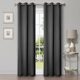 Solid Machine Washable Room Darkening Blackout Curtains, Set of 2