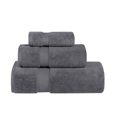 3 Piece Zero Twist Cotton Towels Soft Absorbent